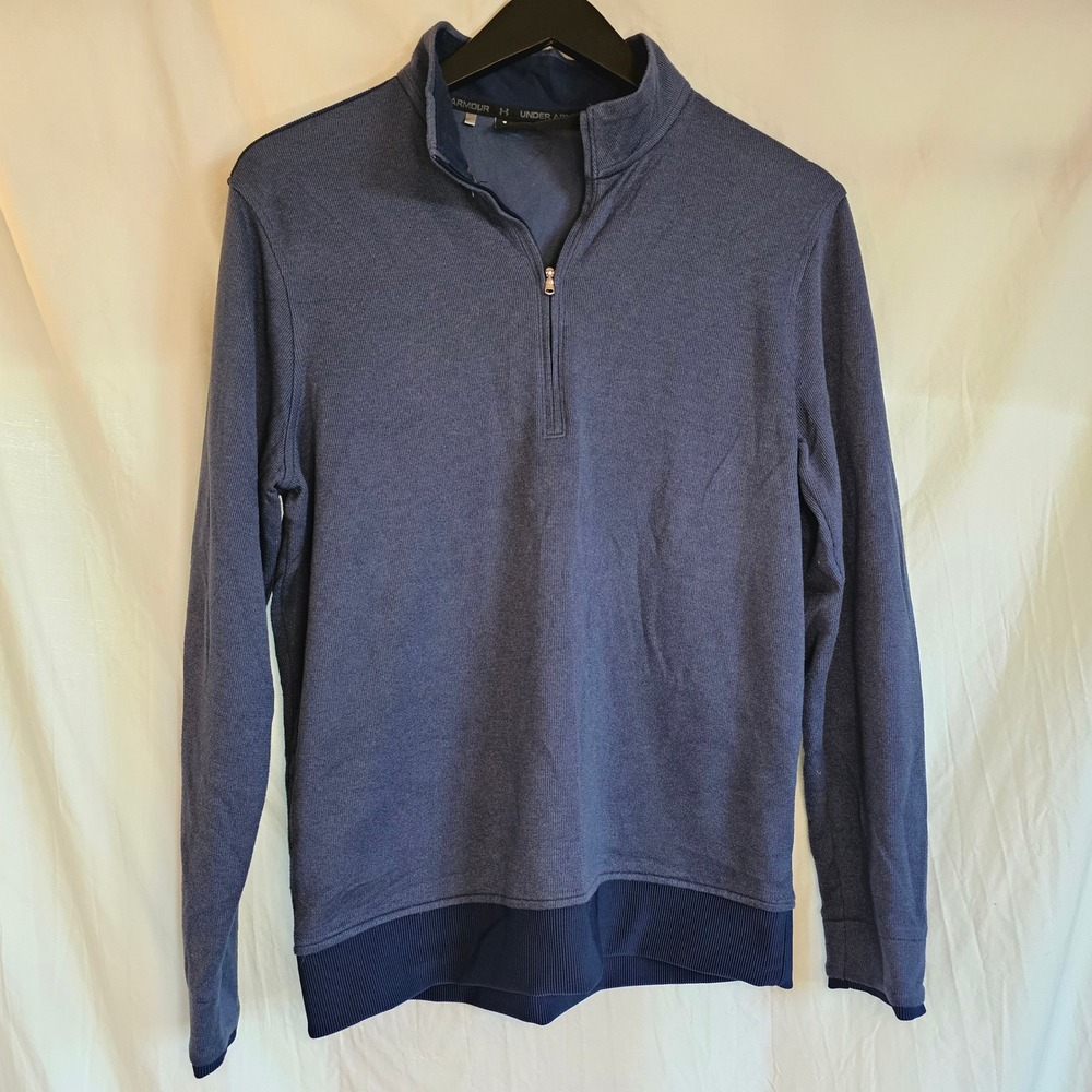 Under Armour ColdGear‎ Mens Quarter Zip Pullover Navy Blue Heather Large